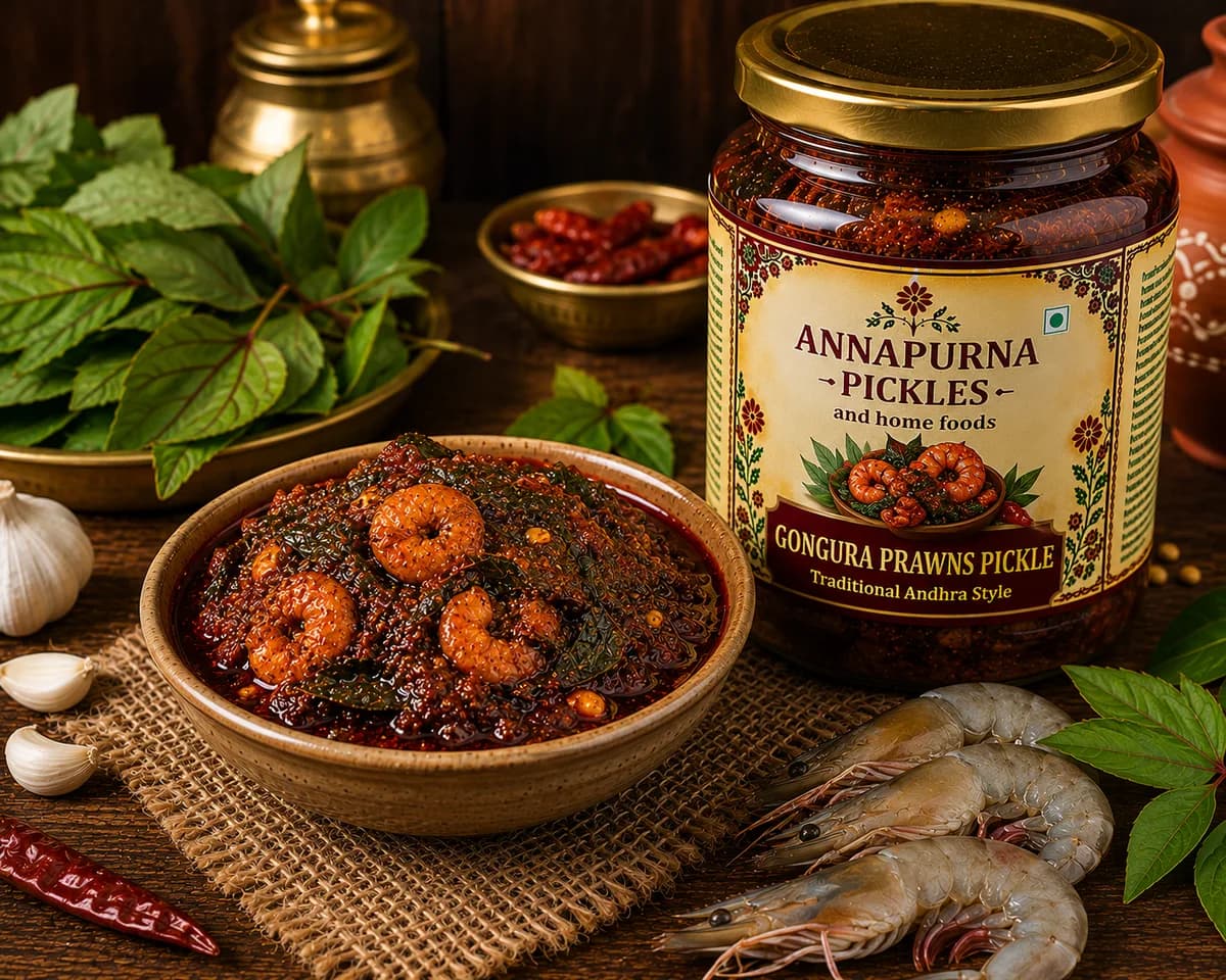 Gongura Prawns Pickle